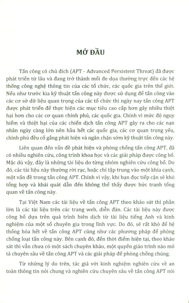 PHÁT HIỆN TẤN CÔNG CÓ CHỦ ĐỊCH - TỪ LÝ THUYẾT ĐẾN THỰC HÀNH (Sách chuyên khảo)